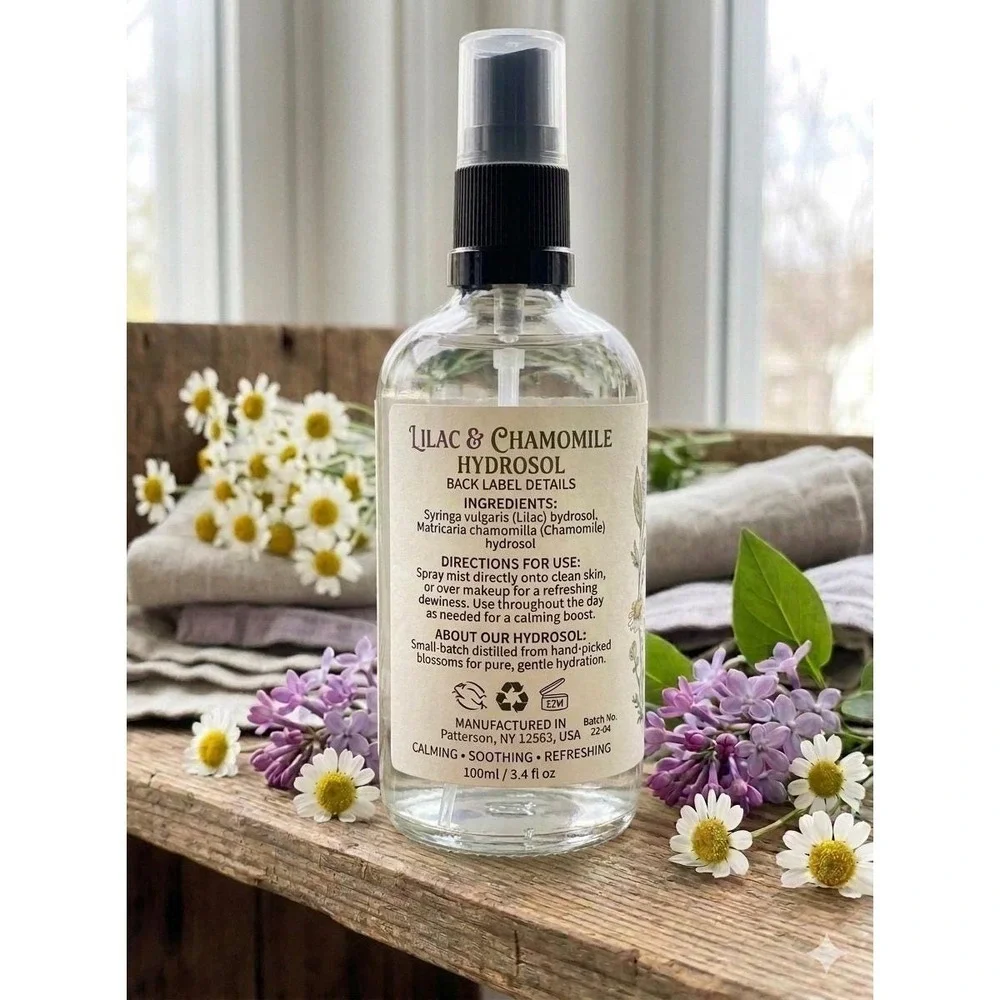 Lilac & Chamomile Artisanal Hydrosol Pure Facial Tonic Body Mist 4.9 oz